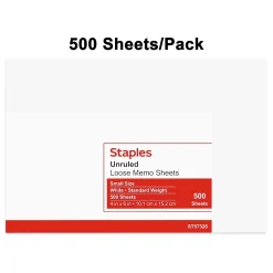Notepads|Staples Loose Memo Sheets, 4