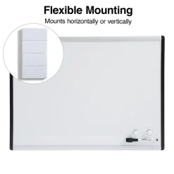 Dry Erase*Staples Magnetic Steel Dry-Erase Whiteboard, Silver/Black, 1.5' x 2' (52484/28213)