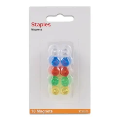 Clips & Fasteners|Staples Magnets, Assorted, 10/Pack (33273-CC)