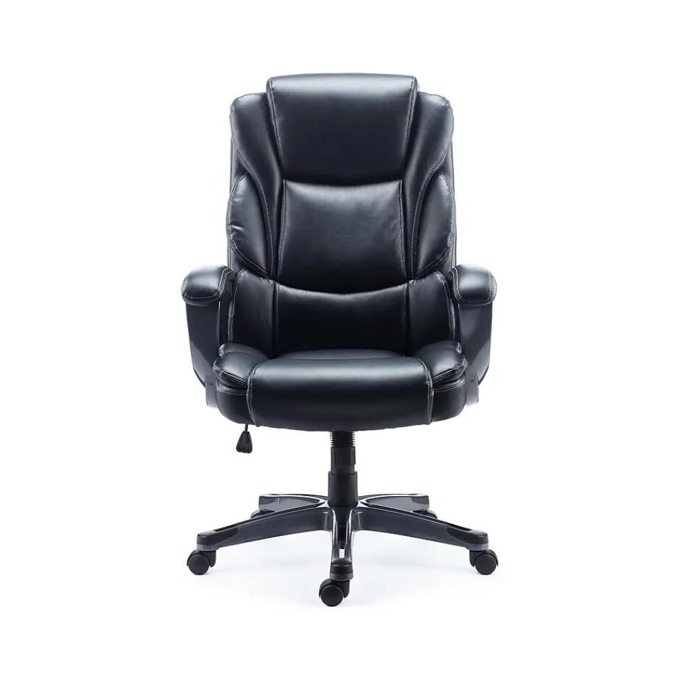 Office Chairs*Staples Mcallum Ergonomic Bonded Leather Swivel Manager Chair, (51473) Black