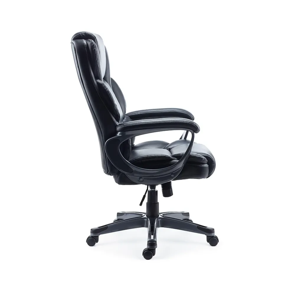 Office Chairs*Staples Mcallum Ergonomic Bonded Leather Swivel Manager Chair, (51473) Black