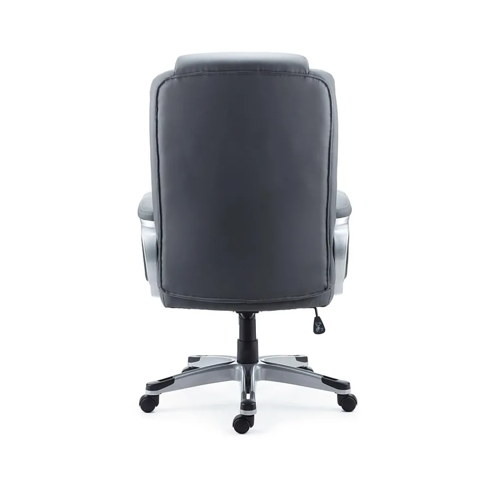 Office Chairs*Staples Mcallum Ergonomic Bonded Leather Swivel Manager Chair, (51474) Gray
