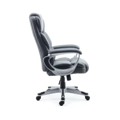 Office Chairs*Staples Mcallum Ergonomic Bonded Leather Swivel Manager Chair, (51474) Gray