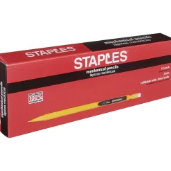 Pencils|Staples Mechanical Pencil, 0.5mm, #2 Soft Lead, Dozen (10942-CC)