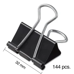 Clips & Fasteners|Staples Medium Binder Clips, Medium, Black, 576/Carton (32003)