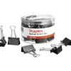 Clips & Fasteners|Staples Medium Binder Clips, 0.63" Capacity, Black, 24 Clips/Pack (ST10668/10668)