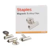 Clips & Fasteners|Staples Medium Bulldog Clips, Silver, 12 Clips/Pack (ST17695/17695)