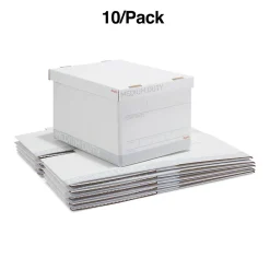 File Storage|Staples Medium Duty File Box, Lift Off Lid, Letter/Legal, White (50141)