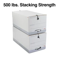 File Storage|Staples Medium Duty File Box, String and Button Lid, Letter, White/Gray, 12/Case (TR59221)