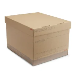 File Storage|Staples Medium Duty File Box, Lift Off Lid, Letter/Legal, Brown/Gray, 12/Carton (TR59213)