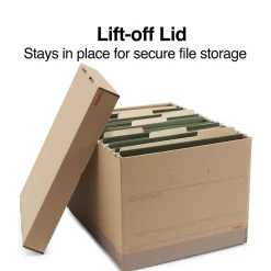 File Storage|Staples Medium Duty File Box, Lift Off Lid, Letter/Legal, Brown/Gray, 12/Carton (TR59213)