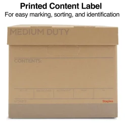 File Storage|Staples Medium Duty File Box, Lift Off Lid, Letter/Legal, Brown/Gray, 12/Carton (TR59213)
