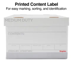 File Storage|Staples Medium Duty File Box, Lift Off Lid, Legal, White/Gray, 4/Carton (TR59216)