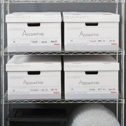 File Storage|Staples Medium Duty File Box, Lift Off Lid, Legal, White/Gray, 12/Carton (TR59217)