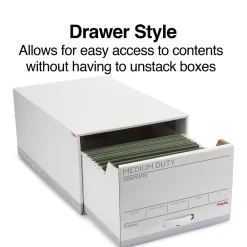 File Storage|Staples Medium Duty File Drawers, Legal, White/Gray, 6/Carton (TR59226)