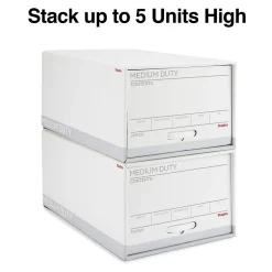 File Storage|Staples Medium Duty File Drawers, Letter, White/Gray, 6/Carton (TR59225)