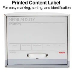 File Storage|Staples Medium Duty File Drawers, Letter, White/Gray, 6/Carton (TR59225)