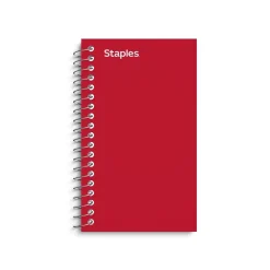 Notepads|Staples ® Memo Books, 3" x 5", College Ruled, Assorted Colors, 75 Sheets/Pad, 5 Pads/Pack (TR11493)