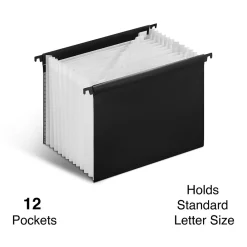 Hanging File Folders|Staples Moisture Resistant Hanging File Folder, 15.35" Expansion, Letter Size, Black (TR51813)