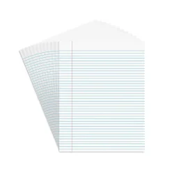 Notepads|Staples Notepads, 8.5" x 11" (US letter), Narrow Ruled, , 50 Sheets/Pad, Dozen Pads/Pack (ST57420) White