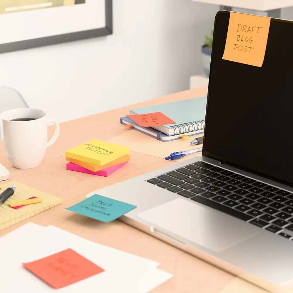 Sticky Notes*Staples Notes, 3" x 3", Pool Party Collection, 100 Sheet/Pad, 24 Pads/Pack (S-33BR24)