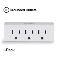 Staples 3-Outlet In-Wall Plug-In Power Adapter, White (22141)