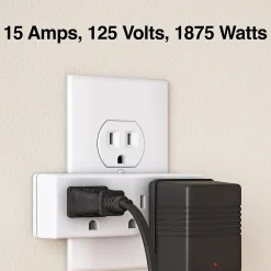 Staples 3-Outlet In-Wall Plug-In Power Adapter, White (22141)