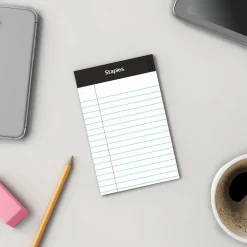 Notepads|Staples ® Perforated Mini Legal Writing Pads - Narrow Ruled, 3.5