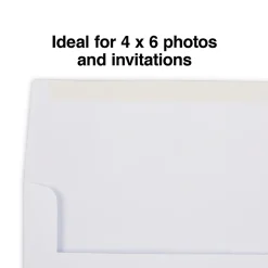 Discount Staples Photo A6 Invitation Envelopes, 4 3/4" x 6 1/2", White, 50/Box (ST16985-CC)
