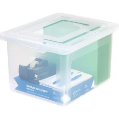 File Storage|Staples Plastic File Box, Letter/Legal Size, Clear (140050)