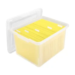 File Storage|Staples Plastic File Box, Letter/Legal Size, Clear (140050)