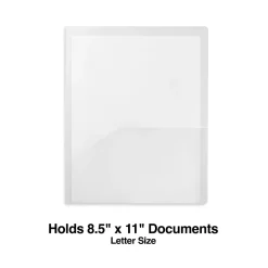 Pocket Folders|Staples 2-Pocket Plastic Presentation Folder, Clear (ST26382-CC)