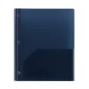 Pocket Folders|Staples 2-Pocket Plastic Presentation Folder with Fasteners, Navy (ST26389-CC)