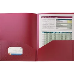 Pocket Folders|Staples 2-Pocket Presentation Folder, Burgundy (21623-CC/20645)