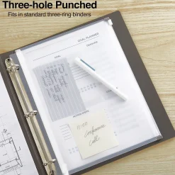 Dividers|Staples Poly Zipper Pouch, 3-Hole Punched, Clear (ST26190-CC)