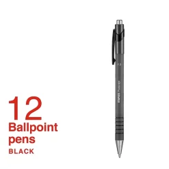 Pens|Staples Postscript Retractable Ballpoint Pens, Medium Point, Black Ink, Dozen (18262)