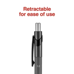 Pens|Staples Postscript Retractable Ballpoint Pens, Medium Point, Black Ink, Dozen (18262)