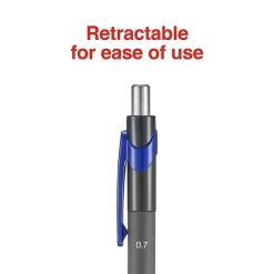 Pens|Staples Postscript Retractable Ballpoint Pens, Fine Point, Blue Ink, Dozen (18266)