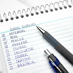 Pens|Staples Postscript Retractable Ballpoint Pens, Fine Point, Blue Ink, Dozen (18266)