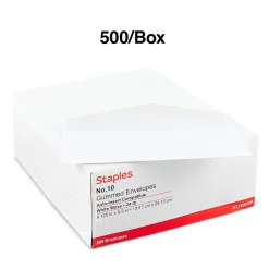 Best Staples Premium Gummed #10 Business Envelopes, 4 1/8