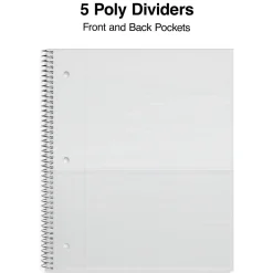 Subject Notebooks|Staples Premium Poly 5-Subject Notebook, 8.5