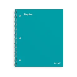 Subject Notebooks|Staples Premium Poly 5-Subject Notebook, 8.5" x 11", College Ruled, 200 Sheets, (TR58320) Teal