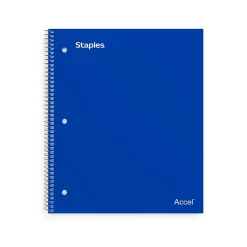 Notebooks|Staples Premium Poly 5-Subject Notebook, 8.5" x 11", College Ruled, 200 Sheets, (TR58318) Blue