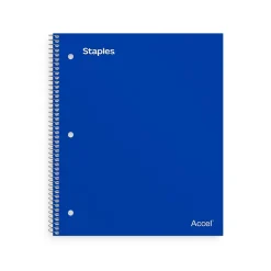 Subject Notebooks|Staples Premium Poly 3-Subject Notebook, 8.5" x 11", College Ruled, 150 Sheets, (ST58314) Blue