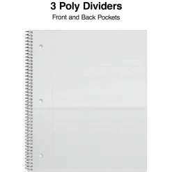 Subject Notebooks|Staples Premium Poly 3-Subject Notebook, 8.5