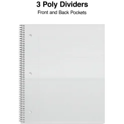 Subject Notebooks|Staples Premium Poly 3-Subject Notebook, 8.5