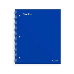 Subject Notebooks|Staples Premium Poly 1-Subject Notebook, 8.5" x 11", College Ruled, 100 Sheets, (TR20951) Blue