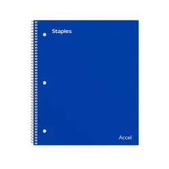 Subject Notebooks|Staples Premium Poly 1-Subject Notebook, 8" x 10.5", Wide Ruled, 100 Sheets, (ST20957D) Blue
