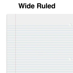 Subject Notebooks|Staples Premium 1-Subject Notebook, 8" x 10.5", Wide Ruled, 100 Sheets, Red, 12/Carton (TR20958CT)