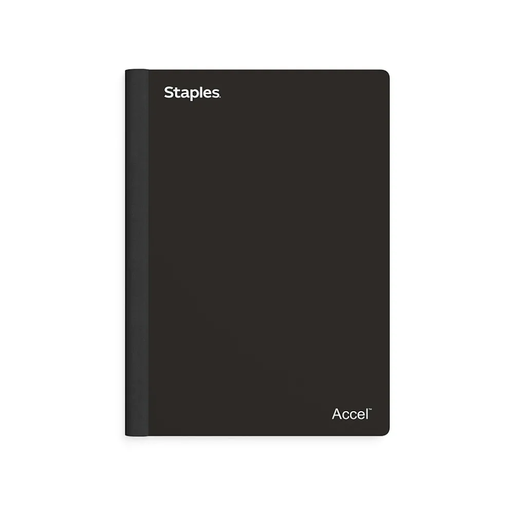 Notebooks|Staples Premium 2-Subject Notebook, 6" x 9.5", College Ruled, 100 Sheets, (TR58325) Black